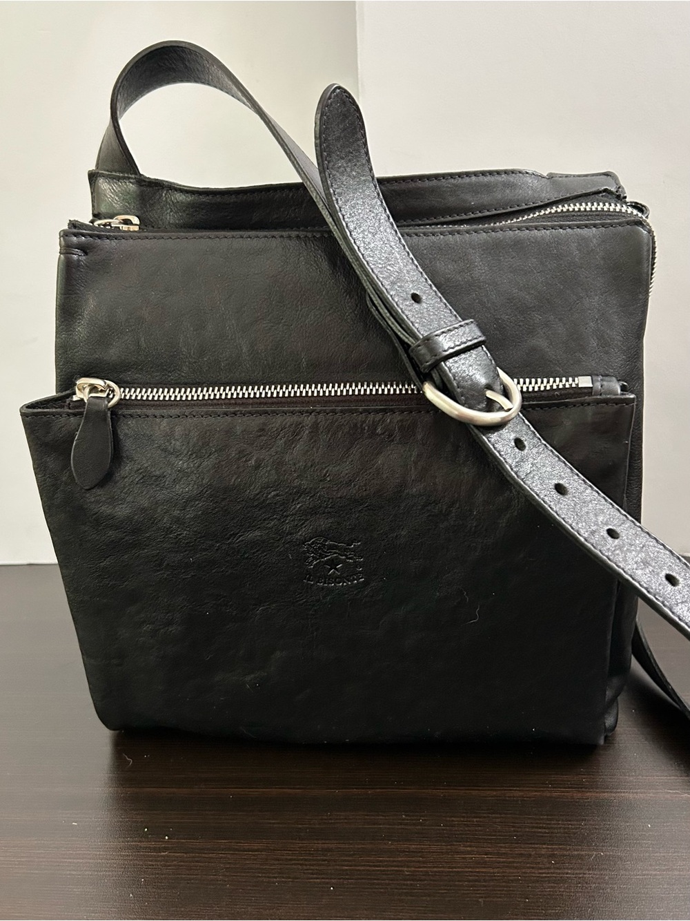 Il Bisonte - W.A. Filippo- Black Italian Leather Crossbody Bag